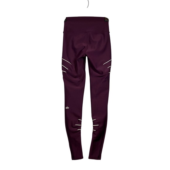 ALO YOGA High-Waist Sequence Leggings, Dark Plum, Size XS - Picture 3 of 6